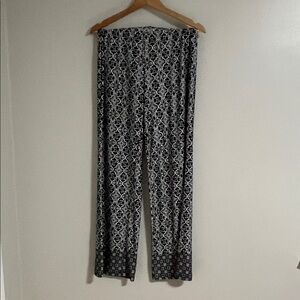 Stylish Black and White Patterned Women's Pants